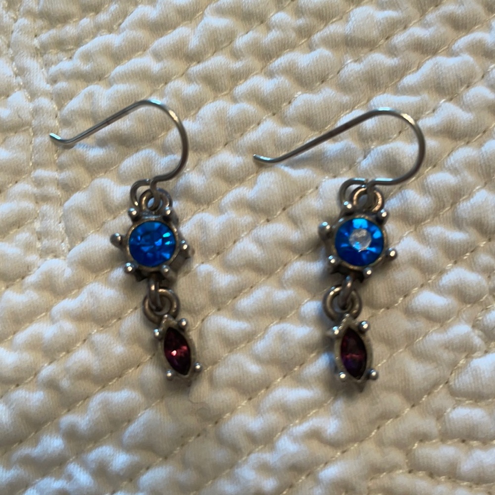 Patricia Locke Earrings Silver, Blue, Purple